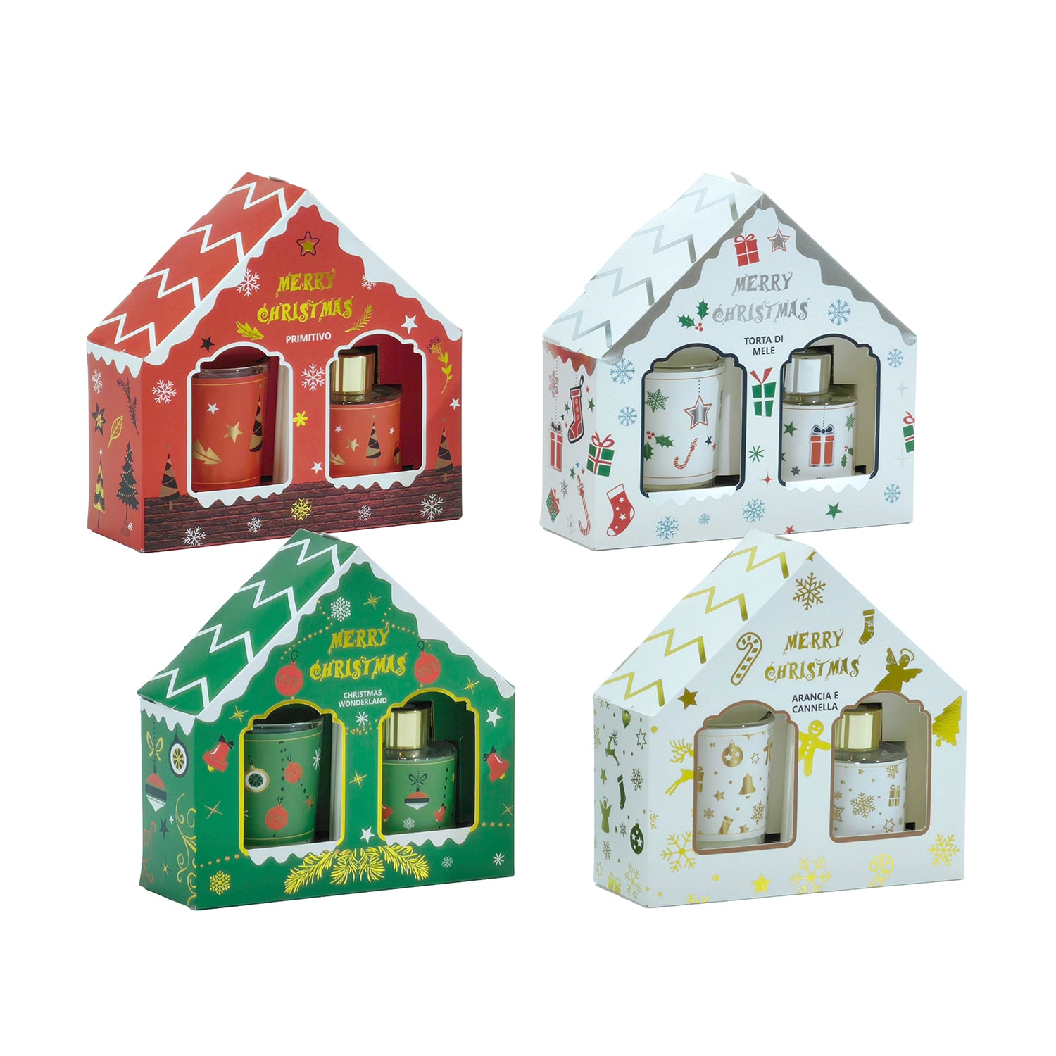 VESTIAMO CASA GRAN NATALE - Diffusore di Fragranza per ambiente Natalizio 40 ml con Candela Profumata